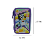 PLUMIER 3 PISOS CON MATERIAL ESCOLAR STICKERS BLUEY | CYP
